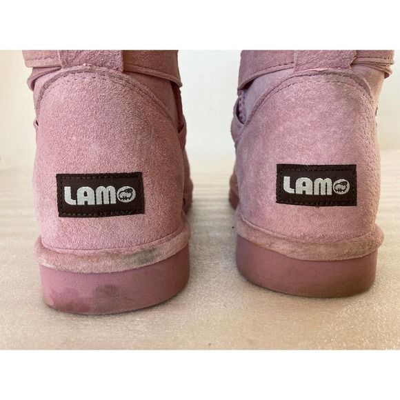 LAMO Womens Pink Suede Winter Boots 8.5 Furry - Picture 9 of 10